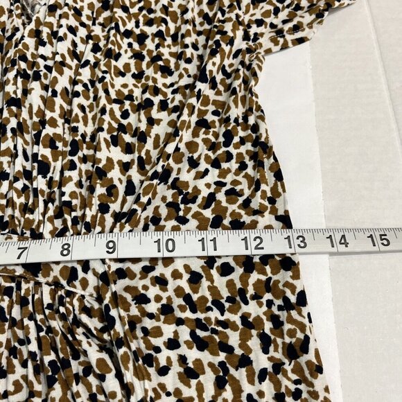 French Connection Mini Dress Womens 2 Brown A Line Animal Leopard Print Belted - Picture 4 of 7